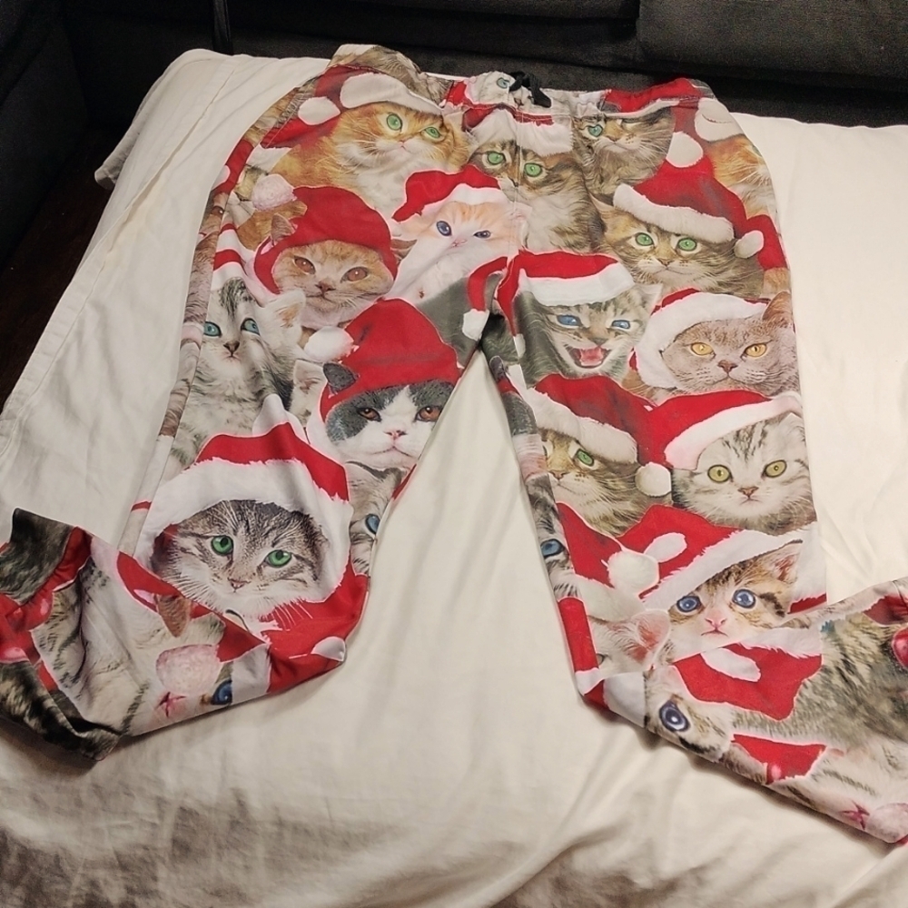 Christmas Kittens men's sweatpants size XL